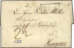 HAMBURG VORPHILA 1821 HAMBURG, R2 Auf Brief Nach Hannover, Feinst - Prephilately