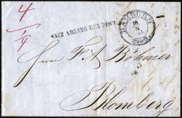 HAMBURG - THURN UND TAXISCHES O.P.A. 1853, HAMBURG Th.& T., K3 Auf Brief Nach Blomberg, L1 NACH ABGANG DER POST, R&u - Prephilately