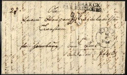 HAMBURG - THURN UND TAXISCHES O.P.A. 1846, DANEMARCK PAR HAMBOURG, L2 Auf Brief Von KIEL (K1) In Die Pfalz, Rücksei - Precursores