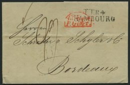 HAMBURG - THURN UND TAXISCHES O.P.A. 1836, TT.R.4. HAMBOURG, L2 Auf Brief Nach Bordeaux (rückseitiger Ankunftsstemp - [Voorlopers