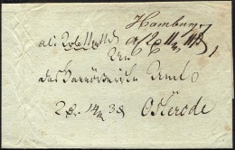 HAMBURG VORPHILA HAMBURG, Handschriftlich Auf Begleitbrief Nach Osterrode, Pracht - Other & Unclassified