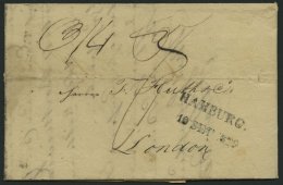 HAMBURG VORPHILA 1822, HAMBURG., L2 (kleinere Type) Auf Brief Nach London, Rückseitig FPO/SE 17/1822, Pracht - Other & Unclassified