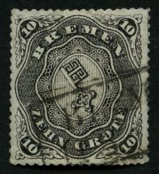 BREMEN 8B O, 1893, 10 Gr. Schwarz, Durchstich D 1II, Kleine Korrekturen Wie Pracht, Mi. 1200.- - Bremen