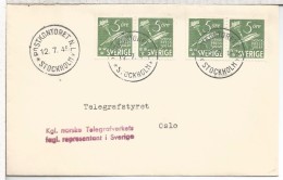 NORUEGA SUECIA CC 1945 OFICINA NORUEGA EN ESTOCOLMO - Covers & Documents