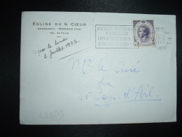 LETTRE TP RAINIER III 0,30 OBL.MEC.23-6-1973 MONTE-CARLO + EGLISE DU S. COEUR MONEGHETTI - Covers & Documents