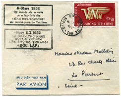 VIETNAM LETTRE PAR AVION AVEC CACHET "8 MARS 1952 1ère JOURNEE DE LA VENTE DE LA 2ème SERIE DITE "SERIE INDEPENDANCE".." - Viêt-Nam