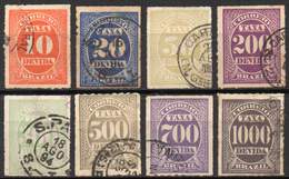 BRASIL 1890 - TAXA DEVIDA. The Second Set To Be Used In The Provinces Of The Empire, Very Fine Used (8) - Portomarken