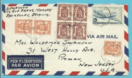 419+715+LP8 Op Brief Per Luchtpost (avion) Met Stempel LOT Naar U.S.A. - 1935-1949 Kleines Staatssiegel