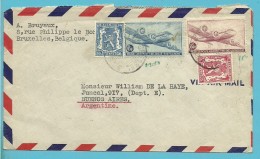 423+426+LP 8+9 Op Brief Met Stempel BRUXELLES Naar BUENOS AIRES (Argentine) - 1935-1949 Kleines Staatssiegel