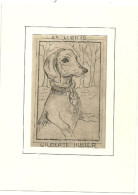 Ex-libris Gilberte Husler Chien Eau Forte Jacqueline Verbist Maanen 1986 - Ex Libris