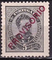 Portugal 1892 King Louis I 5 Reis Black Overprinted PROVISORIO Michel 80 MH - Unused Stamps