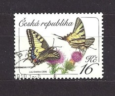 Czech Republic Tschechische Republik 2016 Gest Mi 881 Schmetterlinge, Butterflies. Yellow Swallowtail Papilio C7 - Used Stamps