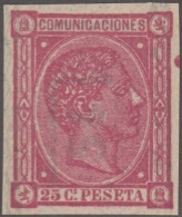 FAC-58 ESPAÑA SPAIN. SEGUI OLD FACSIMILE REPRODUCTION. ALFONSO XII. 1876. 25c. - Essais & Réimpressions