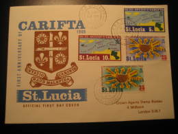 G.P.O. Castries 1969 To London England CARIFTA 4 Stamp Set On FDC Cancel Cover ST. LUCIA British Colonies - St.Lucia (...-1978)