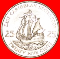 § SHIP Of Sir Francis Drake (1542-1596): EAST CARIBBEAN STATES ★ 25 CENTS 2002! LOW START★ NO RESERVE! - East Caribbean States