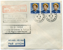 VIETNAM LETTRE PAR AVION AVEC CACHET ROUGE "SECOURS AUX BLESSES MILITAIRES GIUP THUONG-BINH" + CACHET 15-8-1952......... - Viêt-Nam