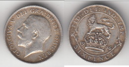 **** GRANDE-BRETAGNE - GREAT-BRITAIN - 6 PENCE 1916 - SIX PENCE 1916 GEORGE V - SILVER - ARGENT ** EN ACHAT IMMEDIAT !!! - H. 6 Pence