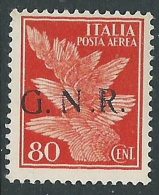 1944 RSI POSTA AEREA GNR BRESCIA 80 CENT SENZA GOMMA - Y173 - Luchtpost