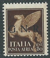 1944 RSI POSTA AEREA GNR VERONA 50 CENT MH * - CZ37-4 - Airmail