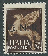 1944 RSI POSTA AEREA GNR VERONA 50 CENT MH * - CZ37-4 - Poste Aérienne