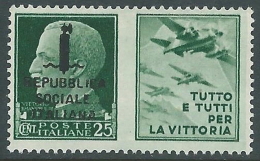 1944 RSI PROPAGANDA DI GUERRA 25 CENT MNH ** - CZ41-10 - War Propaganda