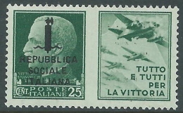 1944 RSI PROPAGANDA DI GUERRA 25 CENT MNH ** - CZ41-2 - Kriegspropaganda