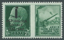 1944 RSI PROPAGANDA DI GUERRA 25 CENT MNH ** - CZ41-4 - Propaganda Di Guerra