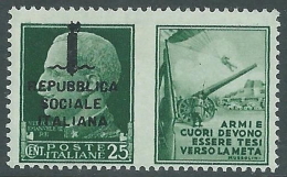 1944 RSI PROPAGANDA DI GUERRA 25 CENT MNH ** - CZ41-5 - War Propaganda