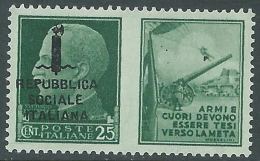 1944 RSI PROPAGANDA DI GUERRA 25 CENT MNH ** - CZ41-6 - Kriegspropaganda