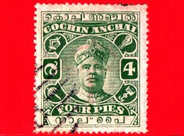 India - Cochin Anchal - Usato - 1919 - Maharaja Sri Rama Varma II - 4 - Cochin