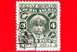 India - Cochin Anchal - Usato - 1933 - Maharaja Sri Rama Varma III - 4 - Cochin