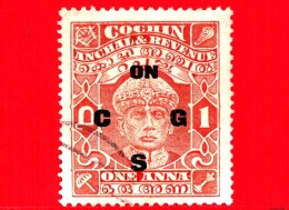 India - Cochin Anchal - Usato - 1933 - Maharaja Sri Rama Varma III - Sovrastampato ON C G S - 1 - Cochin