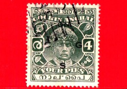 India - Cochin Anchal - Usato - 1939-41 - Maharaja Sri Rama Varma III - Sovrastampato - 4 - Cochin