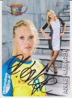 Original Handball Autograph Card ANNE HUBINGER Club LEIPZIG Season 2014 / 15 - Handbal