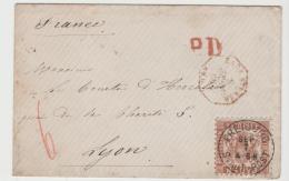 Bad280 /  BADEN BRIEF;  Mit Michel Nr, 20 C, 1868, Von Freiburg Nach  Lyon,  Brief Ist In Einwandfreier Erhaltung - Storia Postale