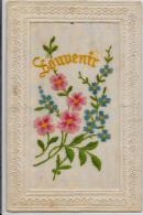 CPA Brodée Soie écrite Souvenir - Embroidered