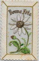 CPA Brodée Soie écrite Marguerite - Embroidered