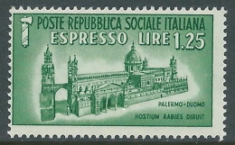 1944 RSI ESPRESSO DUOMO DI PALERMO 1,25 LIRE MNH ** - CZ39-3 - Correo Urgente