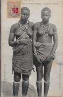 CPA Afrique Noire Colonies Françaises Nu Féminin Femme Nue Circulé Fortier Sénégal Timbre Surchargé - Sénégal