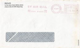 Hong Kong 1987 Beaconsfield House Air Mail Slogan Meter Franking Pitney Bowes-GB “5340” PB 1015 Cover - Cartas & Documentos