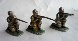 FIGURINE MARQUE INCONNUE LOT 3 Soldats  TITEURS FUSILS A GENOUX - ALUMINIUM SOLDAT Pas QUIRALU - Quiralu