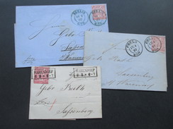 Altdeutschland Norddeutscher Bund 1868/69 Nr. 4 Und Nr. 16. 3 Belege! R2 Warendorf Und K2 Coeln + Berlin (blau??) - Storia Postale