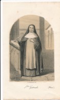 Image Pieuse XIXème Gravure Sainte Gertrude - Graveur Hadamard - Andachtsbilder