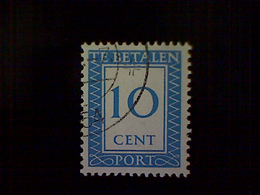 Netherlands, Scott #J87, Used (o), 1947, Postage Due, 10cts, Light Blue - Tasse