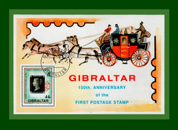 .1990 Gibraltar Block 15 Mi.-Nr. 601 GESTEMPELT Michel € 4,50  "Gestempelte Marke Großbritannien MiNr. 1" (B67gest.) - Gibilterra