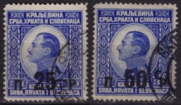 1925 SHS Yugoslavia KING Alexander Pair / Overprint  - Michel Mi. 186-187 - Used - Ungebraucht