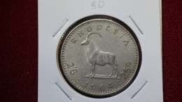 Rhodesia 2-1/2 Shillings = 25 Cents  1964 Km#4 (inv 00090) - Rhodesien