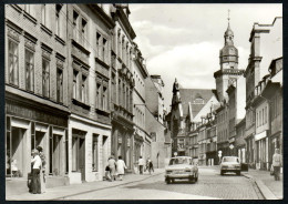7604 - Alte Foto Ansichtskarte - Werdau Auto Skoda Wartburg Kennzeichen - August Bebel Str. - Reichenbach - Zischka - Werdau