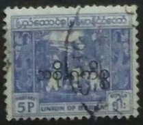 BURMA. SOBRECARGADO. USADO - USED - Myanmar (Burma 1948-...)