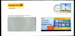 BUND EA F239 Umschlag LEUCHTTURM HÖRNUM Briefmarken-Kollektion 2007 - Covers - Used